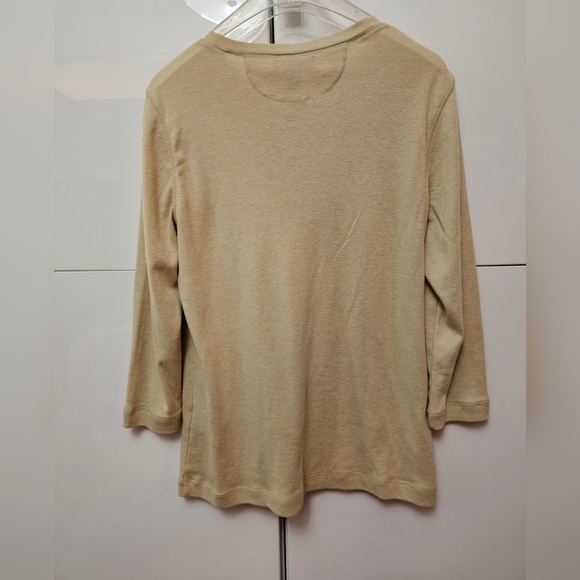 Lauren Ralph Lauren Tan Ruffle Long Sleeve Top - Picture 7 of 7
